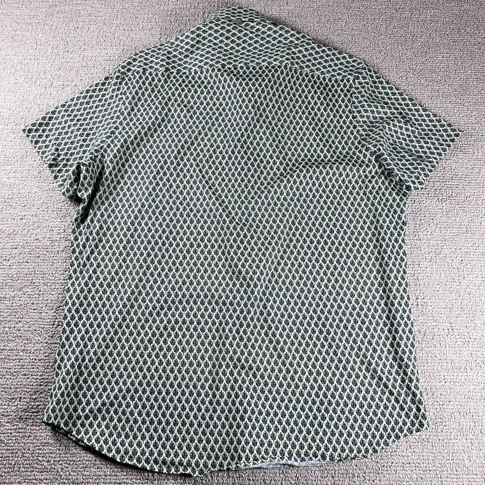 Stone Rose Tree Pattern Button Up Short Sleeve Sh… - image 6